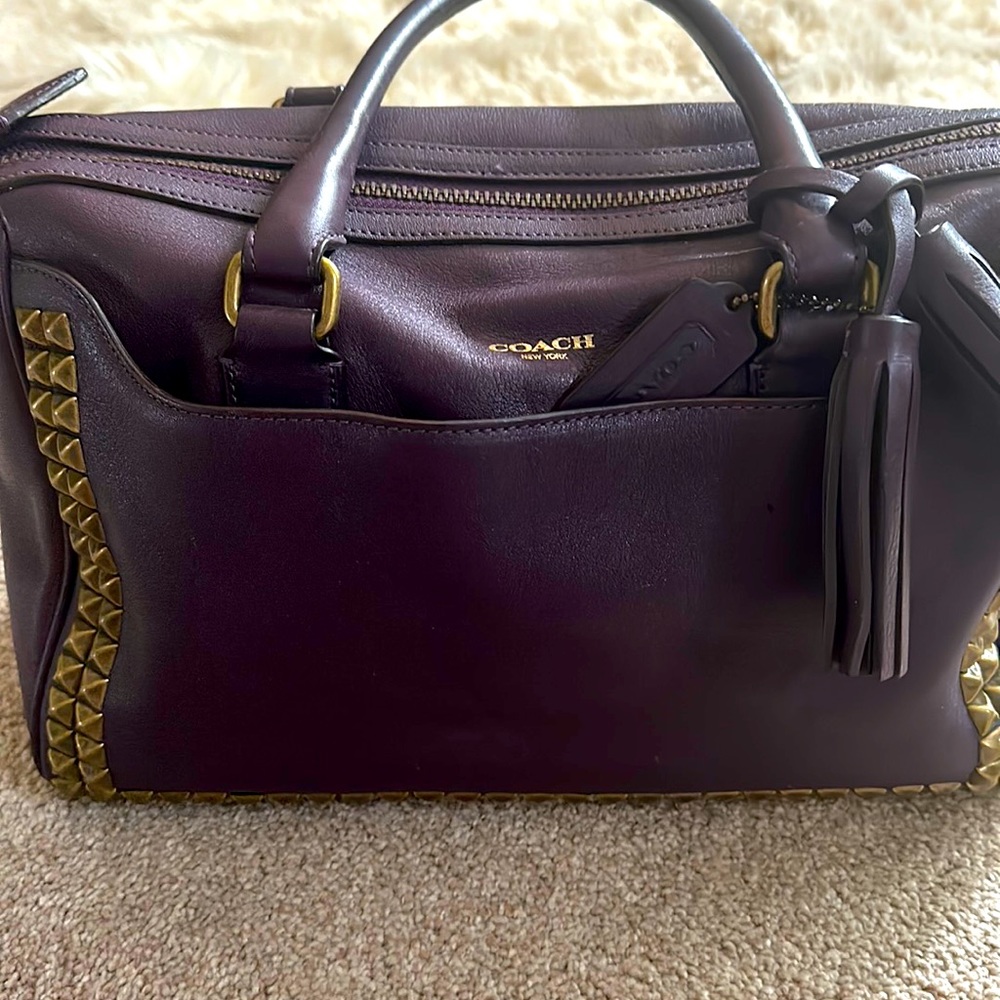 💜 Coach Purple Satchel Handbag